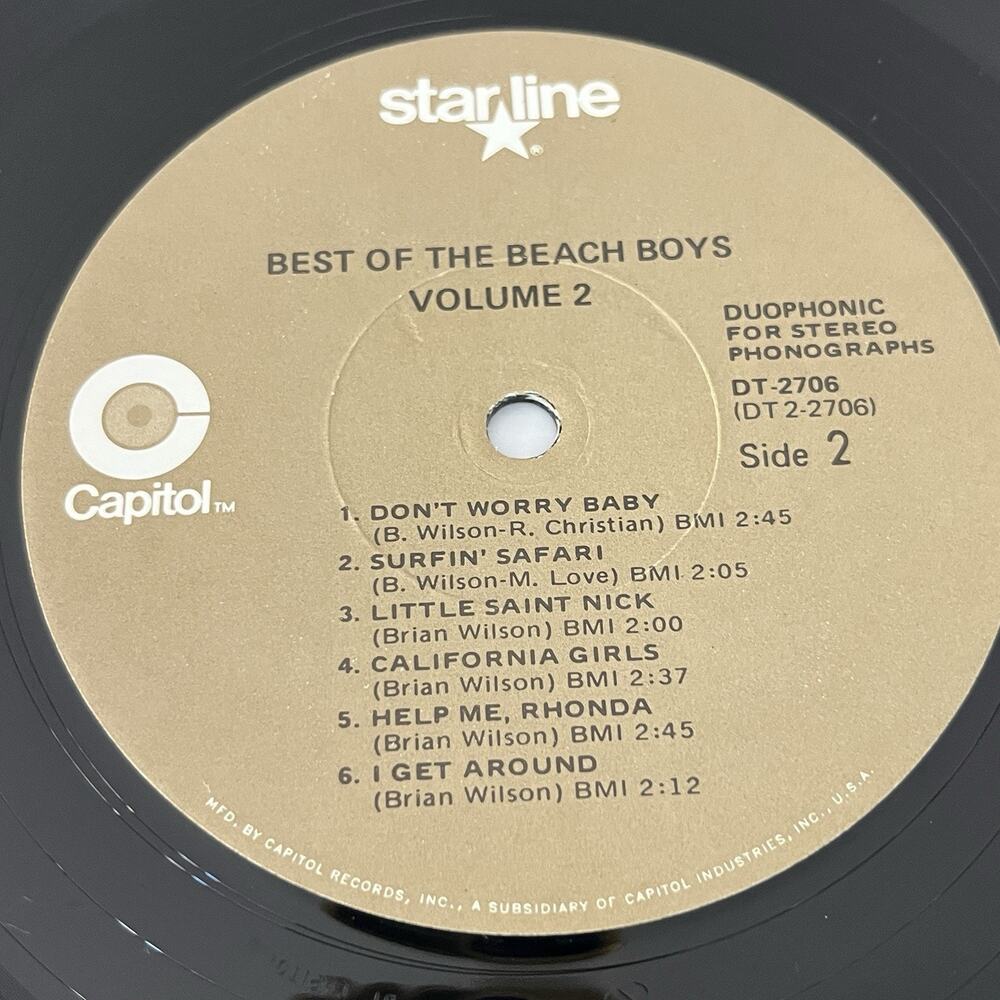 Best Of The Beach Boys Vol. 2 Vinyl LP 1967 Starline DT-2706 - Picture 5 of 7